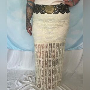 Vintage lace maxi skirt